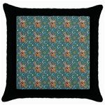 006 - Funky Oldschool 70s Wallpaper - Exploding Circles Throw Pillow Case (Black) Front