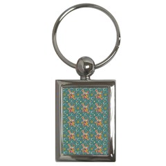 006 - Funky Oldschool 70s Wallpaper - Exploding Circles Key Chain (rectangle) by DinzDas