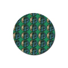 Bamboo Trees - The Asian Forest - Woods Of Asia Rubber Coaster (round)  by DinzDas