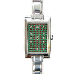 Evil Heart Graffiti Pattern Rectangle Italian Charm Watch by DinzDas