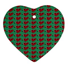 Evil Heart Graffiti Pattern Ornament (heart) by DinzDas