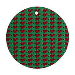 Evil Heart Graffiti Pattern Round Ornament (two Sides)