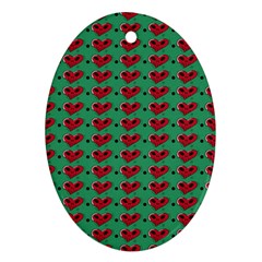 Evil Heart Graffiti Pattern Oval Ornament (two Sides) by DinzDas