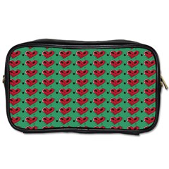 Evil Heart Graffiti Pattern Toiletries Bag (two Sides) by DinzDas