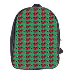 Evil Heart Graffiti Pattern School Bag (xl) by DinzDas