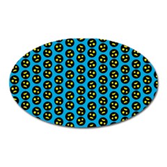 0059 Comic Head Bothered Smiley Pattern Oval Magnet by DinzDas