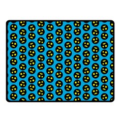 0059 Comic Head Bothered Smiley Pattern Fleece Blanket (small) by DinzDas