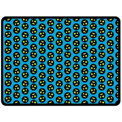 0059 Comic Head Bothered Smiley Pattern Double Sided Fleece Blanket (large)  by DinzDas