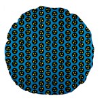 0059 Comic Head Bothered Smiley Pattern Large 18  Premium Flano Round Cushions Front