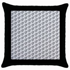 Comic Head Skull Hat Pattern 2 Throw Pillow Case (black) by DinzDas