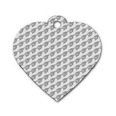 Comic Head Skull Hat Pattern 2 Dog Tag Heart (two Sides) by DinzDas