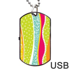 Abstract Lines Dog Tag Usb Flash (one Side) by designsbymallika