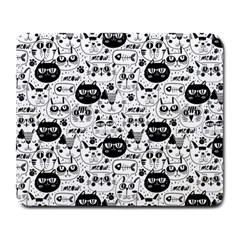 Cute Cat Faces Pattern Large Mousepads by TastefulDesigns