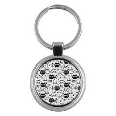 Cute Cat Faces Pattern Key Chain (round) by TastefulDesigns