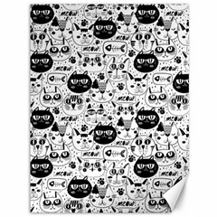 Cute Cat Faces Pattern Canvas 36  X 48 