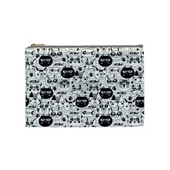 Cute Cat Faces Pattern Cosmetic Bag (medium) by TastefulDesigns