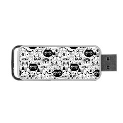 Cute Cat Faces Pattern Portable Usb Flash (one Side) by TastefulDesigns