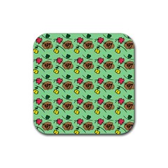 Lady Bug Fart - Nature And Insects Rubber Coaster (square)  by DinzDas