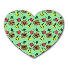 Lady Bug Fart - Nature And Insects Heart Mousepads by DinzDas