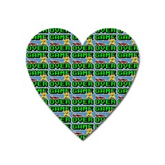 Game Over Karate And Gaming - Pixel Martial Arts Heart Magnet by DinzDas