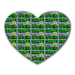 Game Over Karate And Gaming - Pixel Martial Arts Heart Mousepads by DinzDas