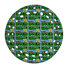 Game Over Karate And Gaming - Pixel Martial Arts Ornament (round Filigree) by DinzDas