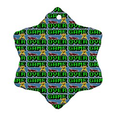 Game Over Karate And Gaming - Pixel Martial Arts Snowflake Ornament (two Sides) by DinzDas