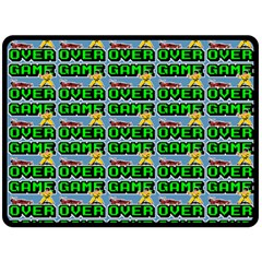 Game Over Karate And Gaming - Pixel Martial Arts Double Sided Fleece Blanket (large)  by DinzDas