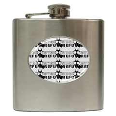 Gloomy Future  - Gas Mask And Pandemic Threat - Corona Times Hip Flask (6 Oz) by DinzDas