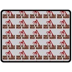 From My Dead Cold Hands - Zombie And Horror Double Sided Fleece Blanket (large)  by DinzDas