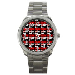 Just Killing It - Silly Toilet Stool Rocket Man Sport Metal Watch by DinzDas