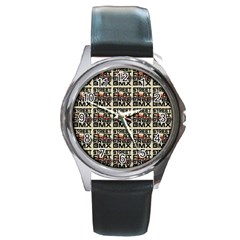 Bmx And Street Style - Urban Cycling Culture Round Metal Watch by DinzDas