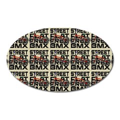 Bmx And Street Style - Urban Cycling Culture Oval Magnet by DinzDas