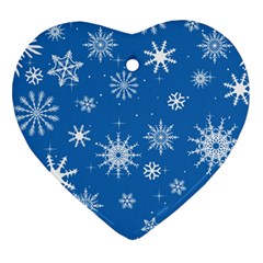 Winter Time And Snow Chaos Ornament (heart) by DinzDas