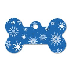 Winter Time And Snow Chaos Dog Tag Bone (one Side) by DinzDas