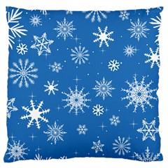 Winter Time And Snow Chaos Large Cushion Case (two Sides) by DinzDas