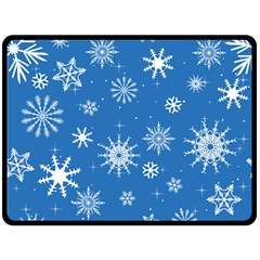 Winter Time And Snow Chaos Double Sided Fleece Blanket (large)  by DinzDas