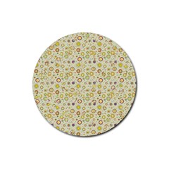 Abstract Flowers And Circle Rubber Coaster (round)  by DinzDas