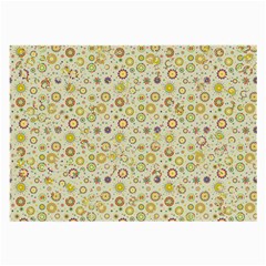 Abstract Flowers And Circle Large Glasses Cloth (2 Sides)