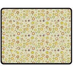 Abstract Flowers And Circle Fleece Blanket (medium)  by DinzDas