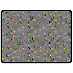 Abstract Flowers And Circle Fleece Blanket (Large) 