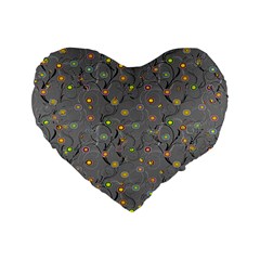 Abstract Flowers And Circle Standard 16  Premium Heart Shape Cushions