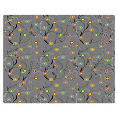 Abstract Flowers And Circle Double Sided Flano Blanket (medium)  by DinzDas