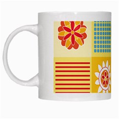 Abstract Flowers And Circle White Mugs by DinzDas