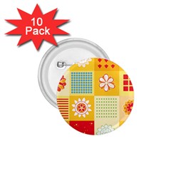 Abstract Flowers And Circle 1 75  Buttons (10 Pack) by DinzDas