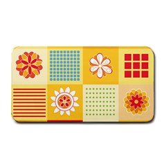 Abstract Flowers And Circle Medium Bar Mats by DinzDas