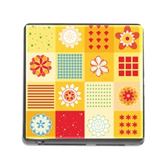 Abstract Flowers And Circle Memory Card Reader (square 5 Slot) by DinzDas