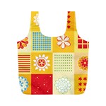 Abstract Flowers And Circle Full Print Recycle Bag (M) Back