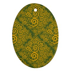 Abstract Flowers And Circle Ornament (oval) by DinzDas