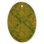 Abstract Flowers And Circle Oval Ornament (Two Sides) Front